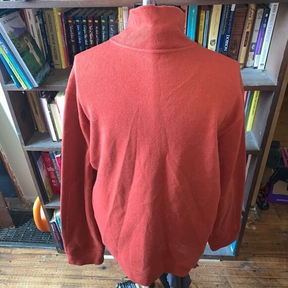 Banana Republic orange wool blend full zip preppy sweater - Picture 2 of 3